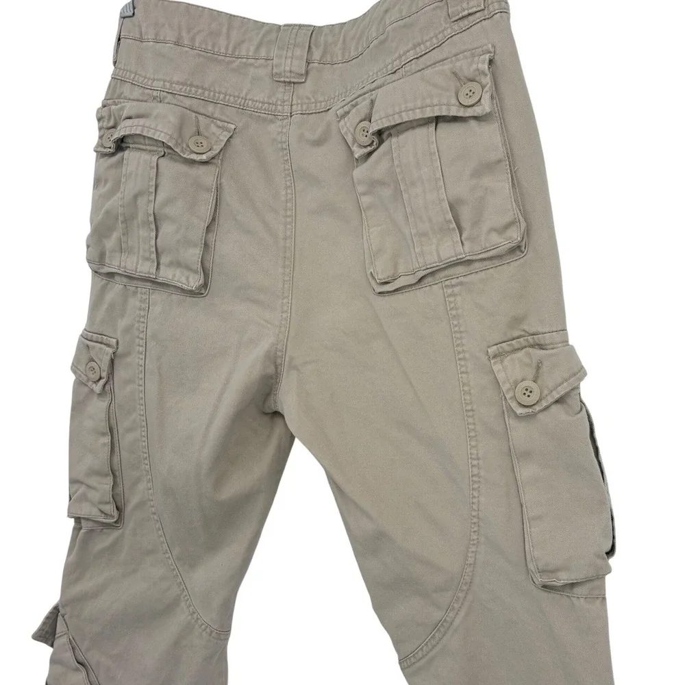 Matchstick Mens Khaki Cargo Pants Utility Workwear Multi Pocket‎ 34x31 Gorpcore